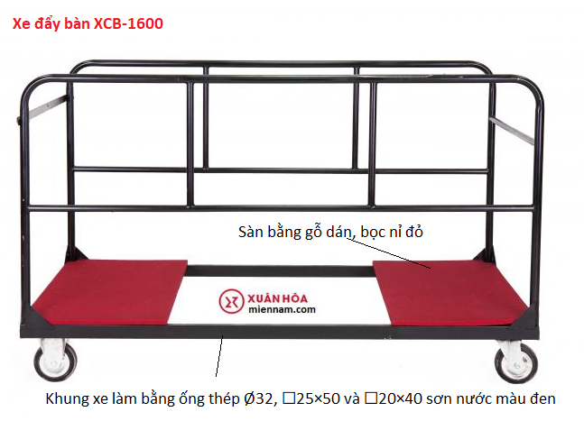 Xe đẩy chở bàn nhà hàng XCB-1600